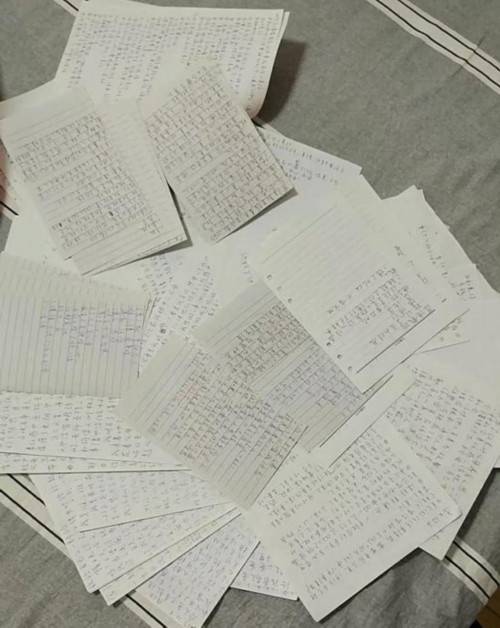▲学生看完视频或是做完事情后,写的感受。
