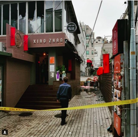 刘宪华在韩经营餐厅意外起火 火势猛烈有两层楼高